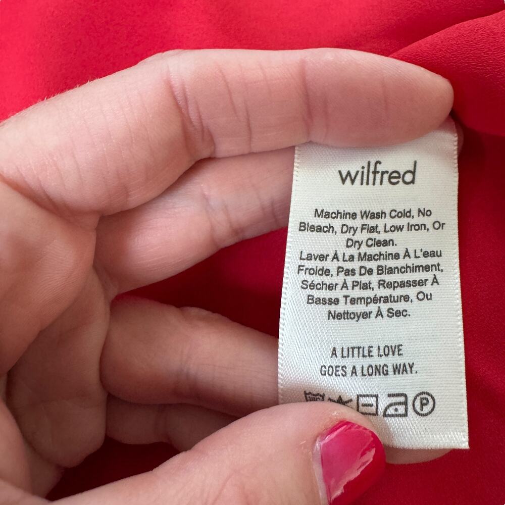 Aritzia Wilfred Wrap Pleated Midi Dress Red - Picture 5 of 11